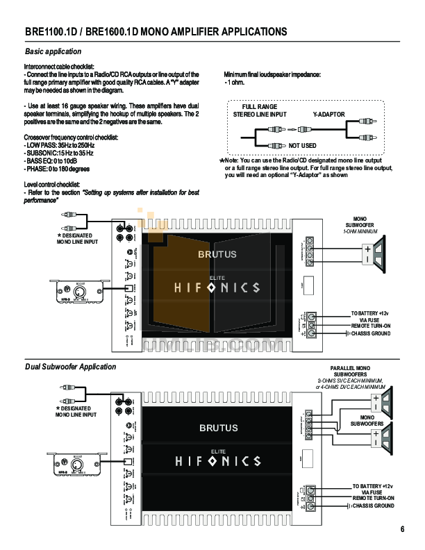 PDF manual for Hifonics Amp Brutus BX1500D